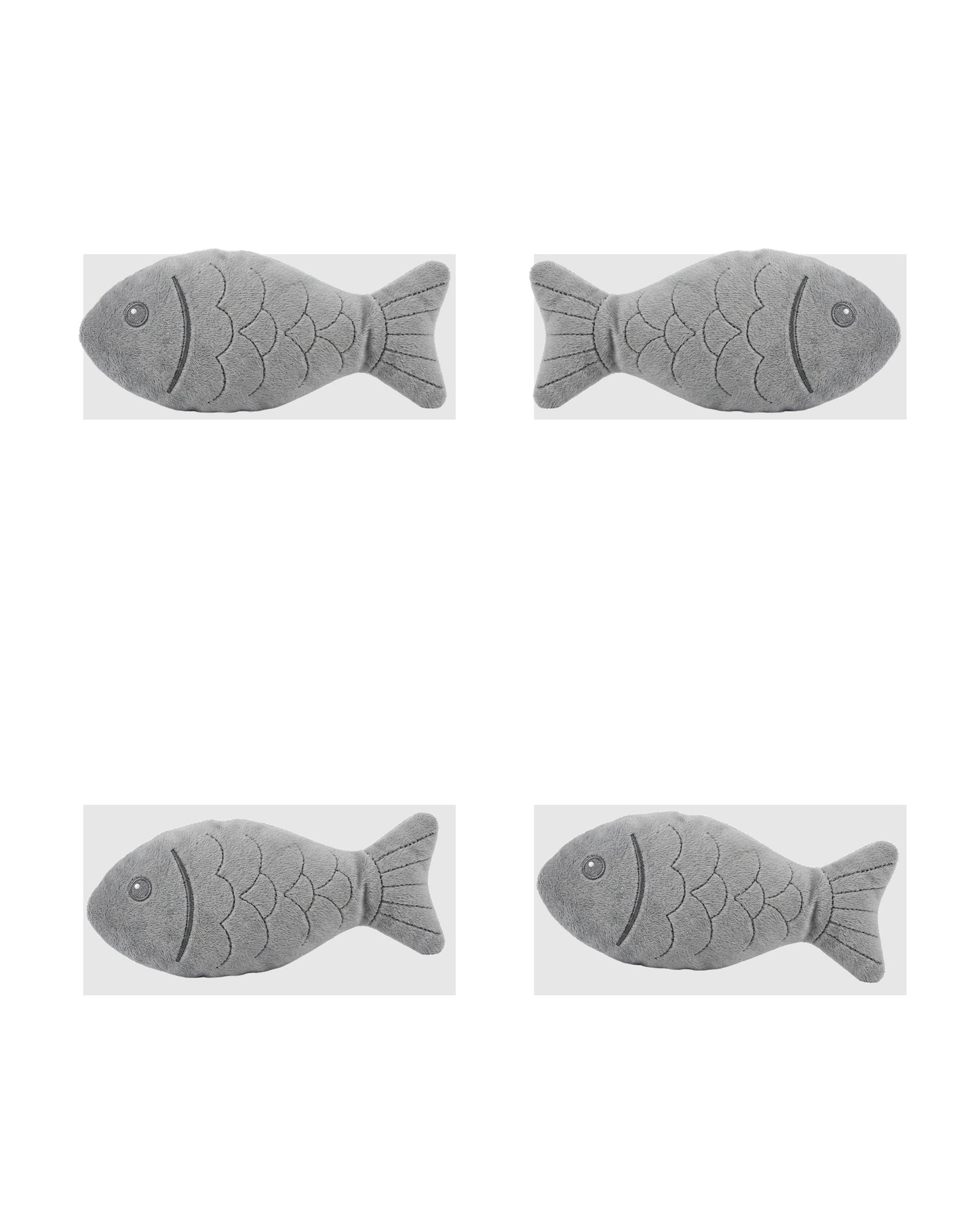 Mlkhd Crinkle Plush Cat Toy Fish Gray 18 cm