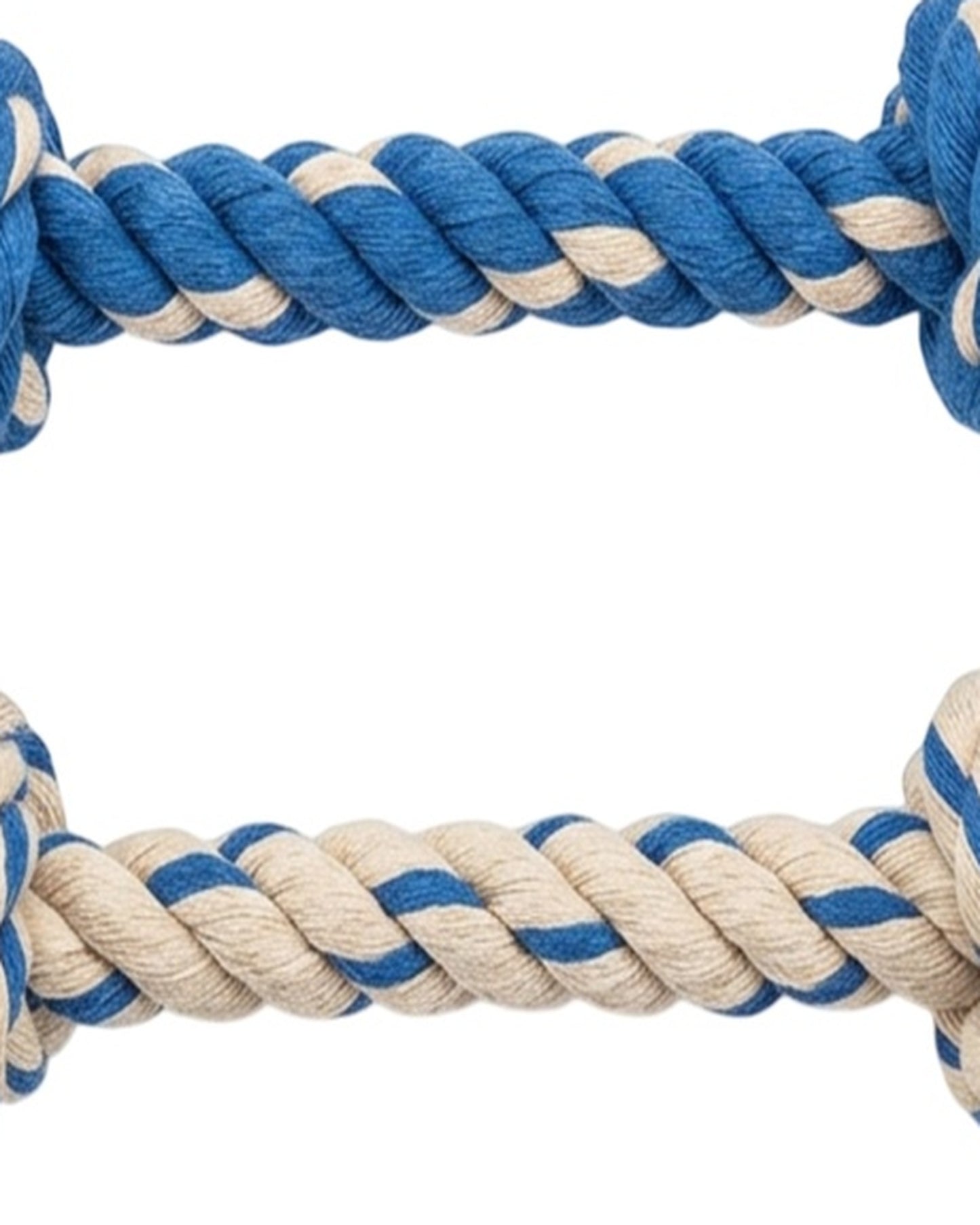 Mlkhd Cotton Rope Dog Toy 2-Pack Blue and Natural