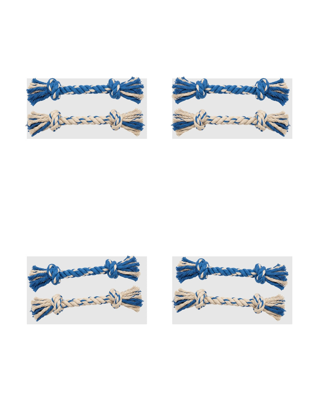 Mlkhd Cotton Rope Dog Toy 2-Pack Blue and Natural
