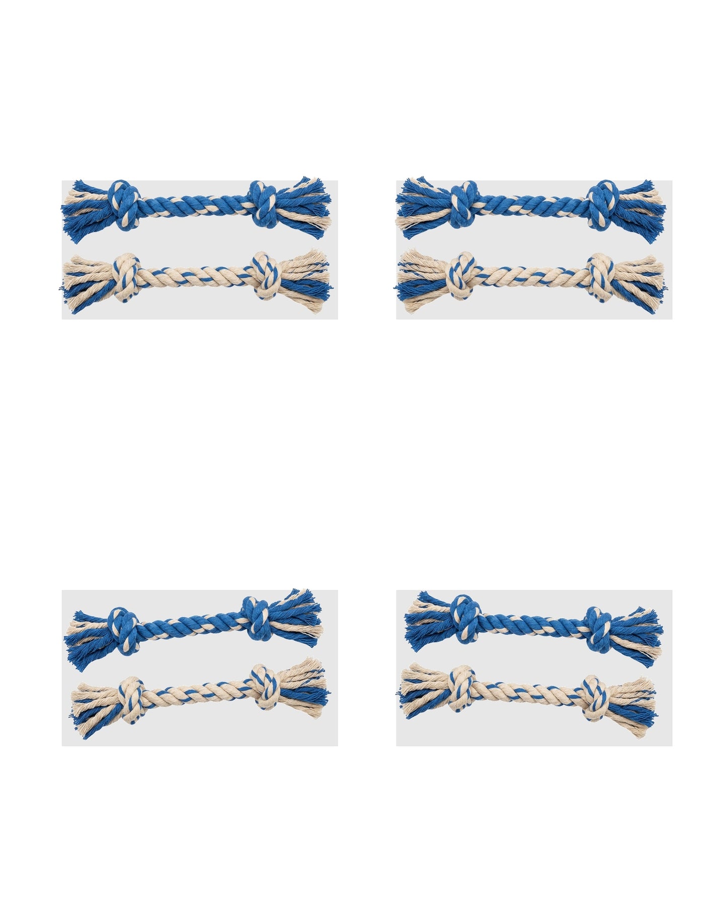 Mlkhd Cotton Rope Dog Toy 2-Pack Blue and Natural