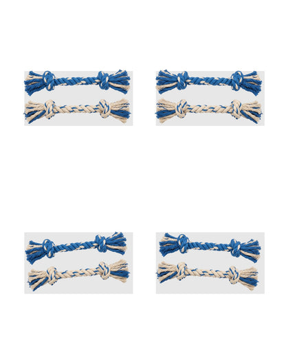 Mlkhd Cotton Rope Dog Toy 2-Pack Blue and Natural