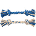 Mlkhd Cotton Rope Dog Toy 2-Pack Blue and Natural