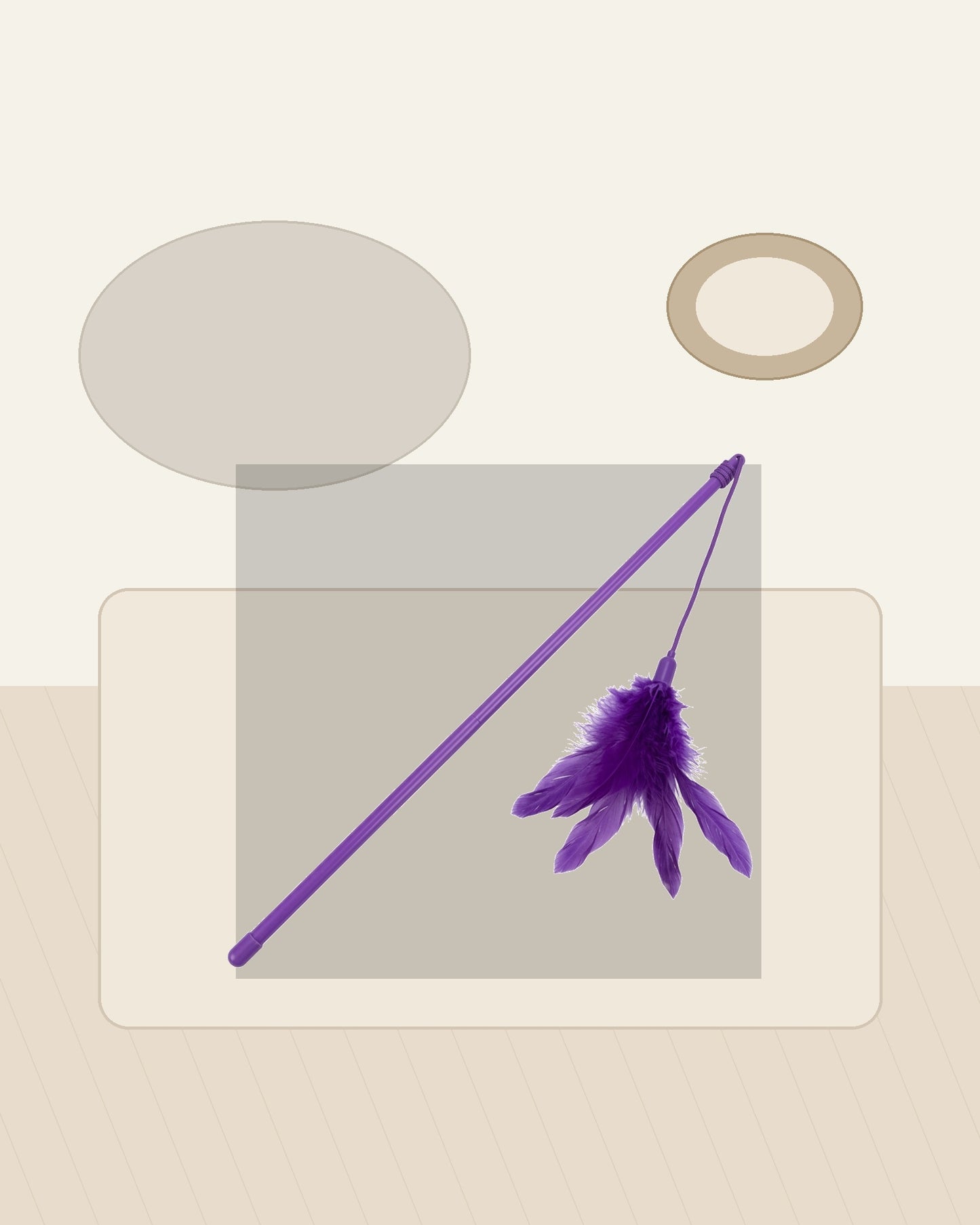 Mlkhd Cat Feather Wand Toy Purple 45 cm