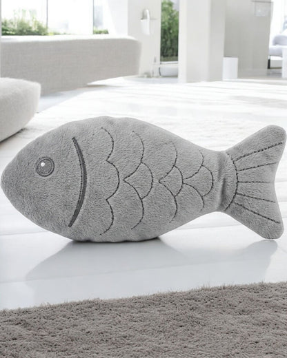 Mlkhd Crinkle Plush Cat Toy Fish Gray 18 cm
