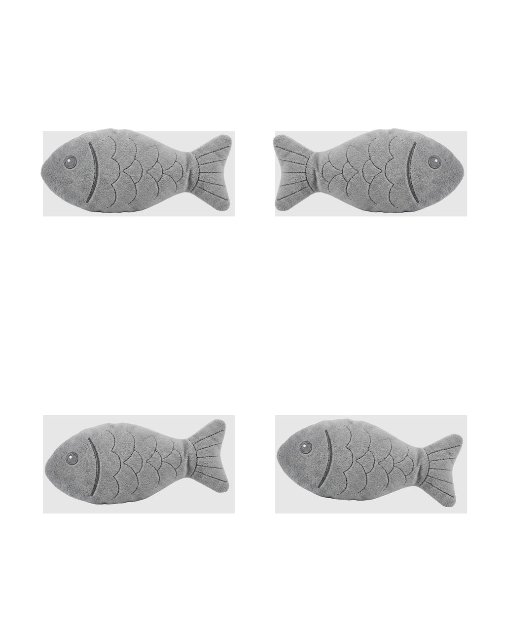 Mlkhd Crinkle Plush Cat Toy Fish Gray 18 cm