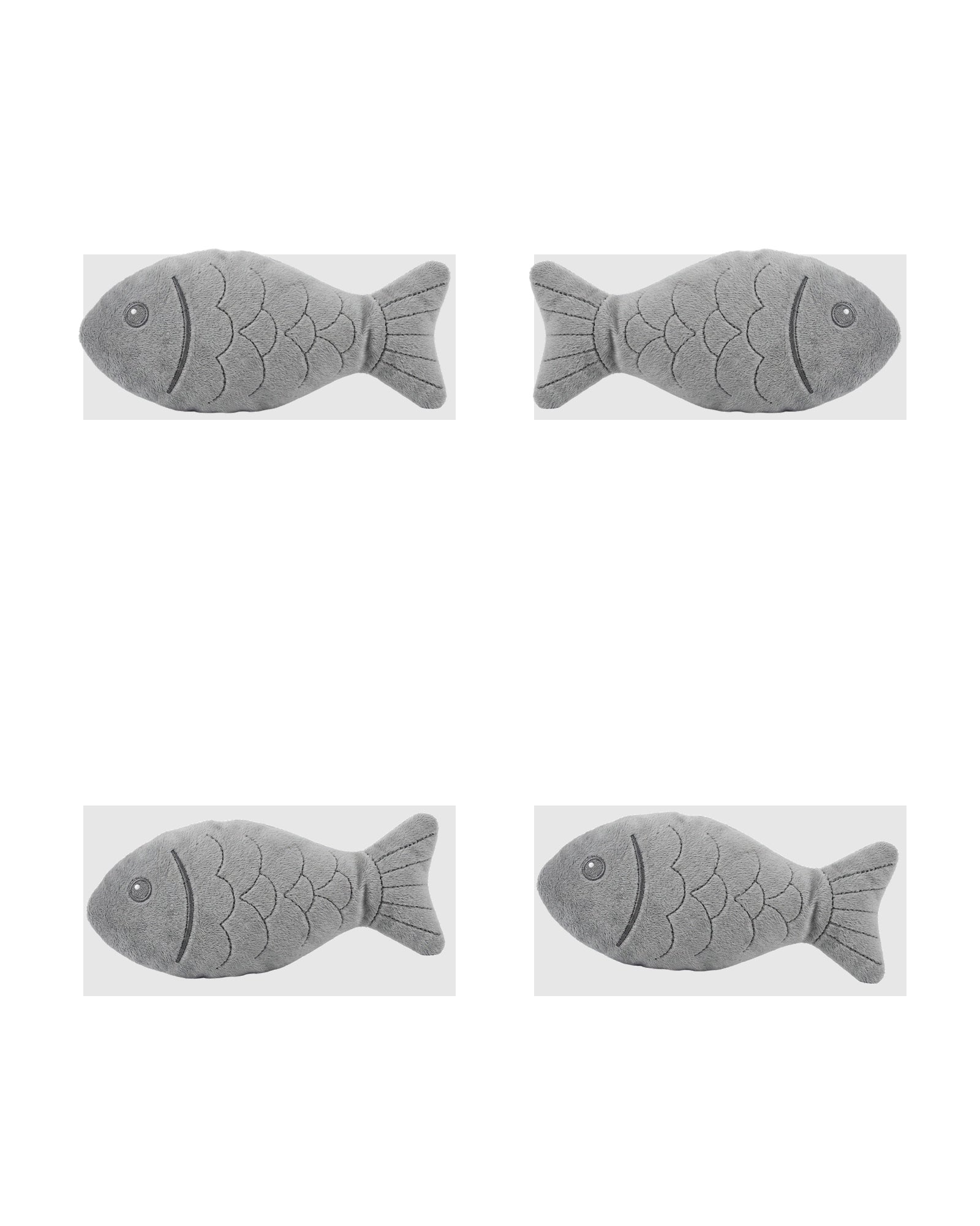 Mlkhd Crinkle Plush Cat Toy Fish Gray 18 cm