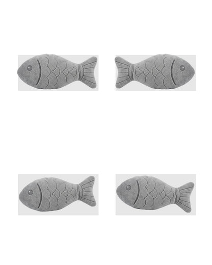 Mlkhd Crinkle Plush Cat Toy Fish Gray 18 cm